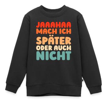 Schwarzer Humor - Kinder Premium Organic Sweatshirt - Schwarz - Vorne - AI Model Kid Female (0cm)