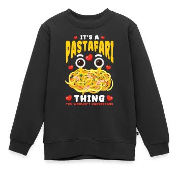 Fliegendes Spaghettimonster FSM - Kinder Premium Organic Sweatshirt - Schwarz - Vorne - AI Model Kid Female (0cm)