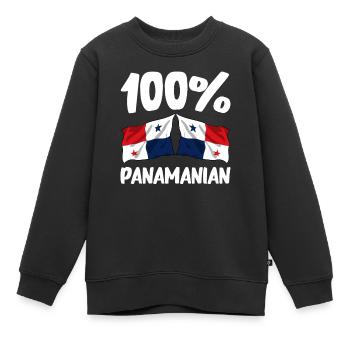 Panama Flag Panamanian Panama Flag - Kids Premium Organic Sweatshirt - black - Front - AI Model Kid Female (0cm)