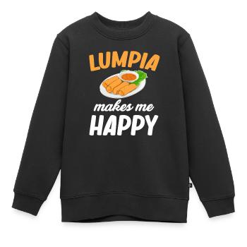 Lumpia me rend heureux Pinoy Shanghai Adobo - Sweat Premium enfant bio - noir - Devant - AI Model Kid Female (0cm)