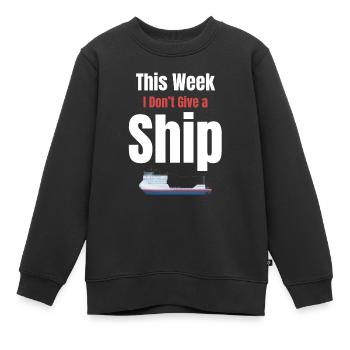 Cette semaine, je ne donne pas au capitaine d’un navire - Sweat Premium enfant bio - noir - Devant - AI Model Kid Female (0cm)