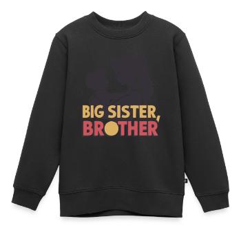 GRAND FRÈRE - Sweat Premium enfant bio - noir - Devant - AI Model Kid Female (0cm)