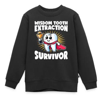 Wisdom Teeth Gift for Wisdom teeth removal - Kids Premium Organic Sweatshirt - black - Front - AI Model Kid Female (0cm)