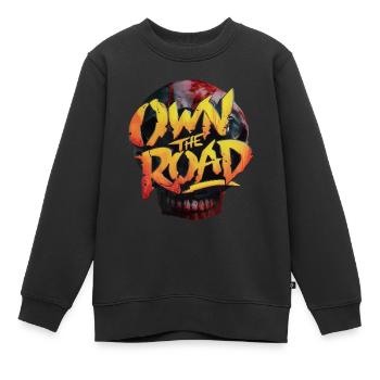 SCHÄDEL BESITZEN DIE STRASSE - Kinder Premium Organic Sweatshirt - Schwarz - Vorne - AI Model Kid Female (0cm)