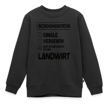 Landwirt Beziehungsstatus - Kinder Premium Organic Sweatshirt - Schwarz - Vorne - AI Model Kid Female (0cm)