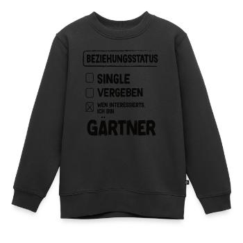 Gärtner Beziehungsstatus - Kinder Premium Organic Sweatshirt - Schwarz - Vorne - AI Model Kid Female (0cm)