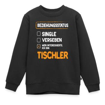 Tischler Beziehungsstatus - Kinder Premium Organic Sweatshirt - Schwarz - Vorne - AI Model Kid Female (0cm)