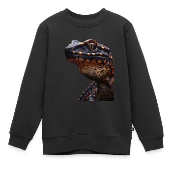salamandre - Sweat Premium enfant bio - noir - Devant - AI Model Kid Female (0cm)