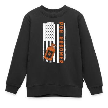 Toiletteur pour chiens et toilettage pour chiens - Sweat Premium enfant bio - noir - Devant - AI Model Kid Female (0cm)