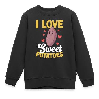 Légumes-racines de patates douces - Sweat Premium enfant bio - noir - Devant - AI Model Kid Female (0cm)
