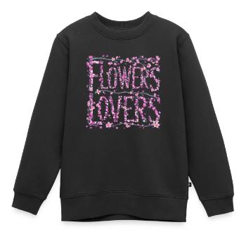 Floristin Flowers Lovers - Kinder Premium Organic Sweatshirt - Schwarz - Vorne - AI Model Kid Female (0cm)