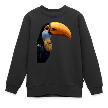 Toucan - Kids Premium Organic Sweatshirt - black - Front - AI Model Kid Female (0cm)