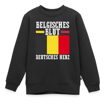 Belge Belge Allemand Cœur Belgique - Sweat Premium enfant bio - noir - Devant - AI Model Kid Female (0cm)