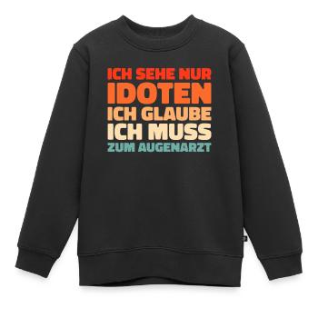 Schwarzer Humor - Kinder Premium Organic Sweatshirt - Schwarz - Vorne - AI Model Kid Female (0cm)