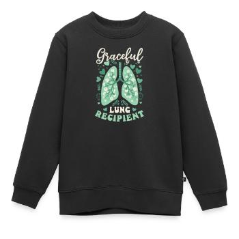 Receveur de poumon reconnaissant d’une greffe de poumon - Sweat Premium enfant bio - noir - Devant - AI Model Kid Female (0cm)
