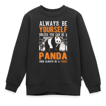 Always be yourself Panda - Kinder Premium Organic Sweatshirt - Schwarz - Vorne - AI Model Kid Female (0cm)