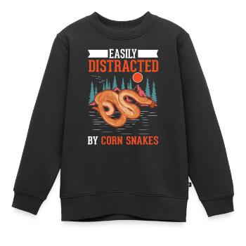 Facilement distrait par les serpents des blés Serpent des blés - Sweat Premium enfant bio - noir - Devant - AI Model Kid Female (0cm)