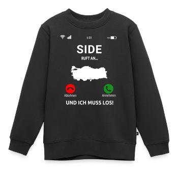 Side Urlaub Türkei Idee - Kinder Premium Organic Sweatshirt - Schwarz - Vorne - AI Model Kid Female (0cm)