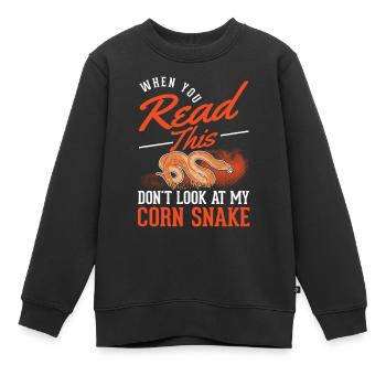 Serpent des blés cadeau Serpent des blés - Sweat Premium enfant bio - noir - Devant - AI Model Kid Female (0cm)