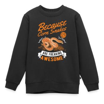 Serpent des blés cadeau Serpent des blés - Sweat Premium enfant bio - noir - Devant - AI Model Kid Female (0cm)
