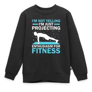 Professeur d’éducation physique Professeurs d’éducation physique École Spor - Sweat Premium enfant bio - noir - Devant - AI Model Kid Female (0cm)