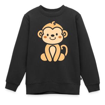Affe - Kinder Premium Organic Sweatshirt - Schwarz - Vorne - AI Model Kid Female (0cm)