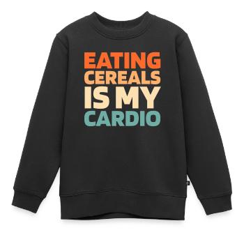 Céréales pour petit-déjeuner Citation cardio amusante - Sweat Premium enfant bio - noir - Devant - AI Model Kid Female (0cm)