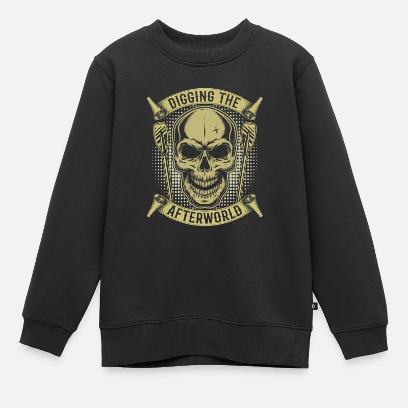 Rudern Ruderer Schädel - Kinder Premium Organic Sweatshirt - Schwarz