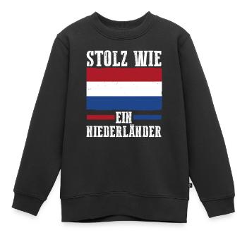 Niederländer Niederlande Holland - Kinder Premium Organic Sweatshirt - Schwarz - Vorne - AI Model Kid Female (0cm)