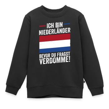 Niederländer Niederlande Holland - Kinder Premium Organic Sweatshirt - Schwarz - Vorne - AI Model Kid Female (0cm)