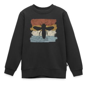 Hobby Beekeeper Retro Stripe Design - Kinder Premium Organic Sweatshirt - Schwarz - Vorne - AI Model Kid Female (0cm)