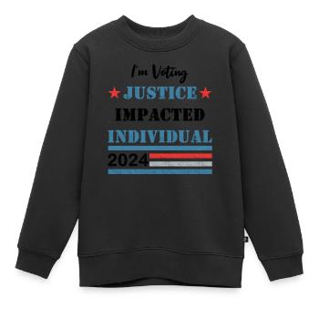 Ich wähle - Von der Justiz betroffene Person - 2024 - Kinder Premium Organic Sweatshirt - Schwarz - Vorne - AI Model Kid Female (0cm)