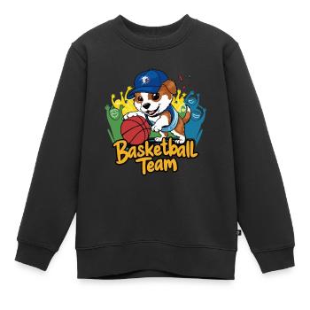BASKETBALL. WELPE - Kinder Premium Organic Sweatshirt - Schwarz - Vorne - AI Model Kid Female (0cm)