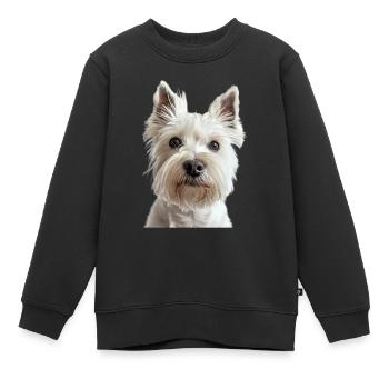 Terrier blanc des Highlands de l’Ouest - Sweat Premium enfant bio - noir - Devant - AI Model Kid Female (0cm)