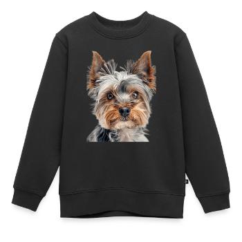 Yorkshire Terrier - Kinder Premium Organic Sweatshirt - Schwarz - Vorne - AI Model Kid Female (0cm)