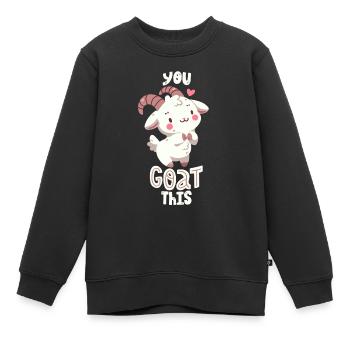 Ziegen-Wortwitz - Kinder Premium Organic Sweatshirt - Schwarz - Vorne - AI Model Kid Female (0cm)