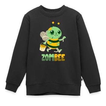 Abeille zombie : Zombee - Sweat Premium enfant bio - noir - Devant - AI Model Kid Female (0cm)