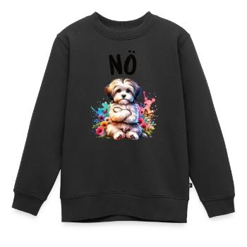Drôle de dicton havanais non pour les amoureux des chiens - Sweat Premium enfant bio - noir - Devant - AI Model Kid Female (0cm)