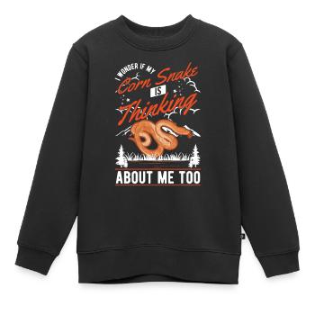 Serpent des blés cadeau Serpent des blés - Sweat Premium enfant bio - noir - Devant - AI Model Kid Female (0cm)