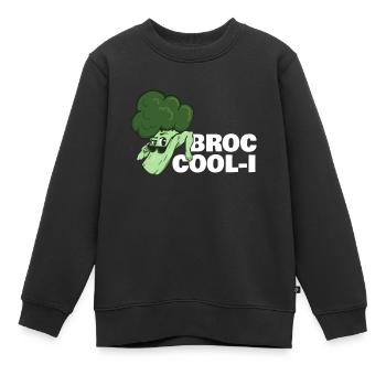 Broc Cool-I Brokkoli Gesundes Gemüse - Kinder Premium Organic Sweatshirt - Schwarz - Vorne - AI Model Kid Female (0cm)
