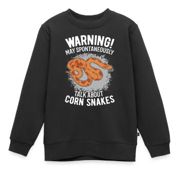 Avertissement Serpent des blés Cadeau Serpent des blés - Sweat Premium enfant bio - noir - Devant - AI Model Kid Female (0cm)