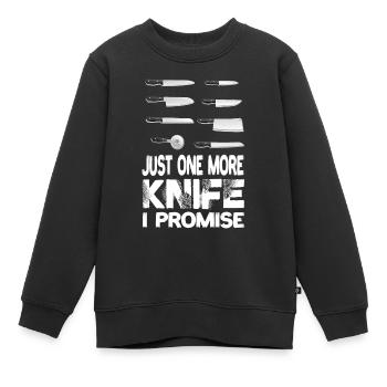 Juste un couteau de plus que je promets couteau de chef - Sweat Premium enfant bio - noir - Devant - AI Model Kid Female (0cm)