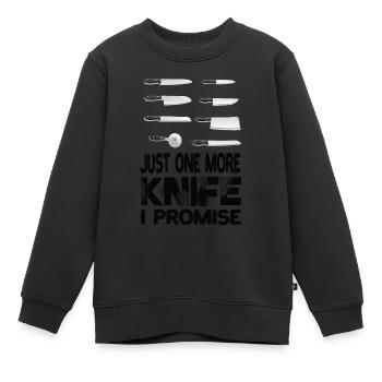 Juste un couteau de plus que je promets couteau de chef - Sweat Premium enfant bio - noir - Devant - AI Model Kid Female (0cm)