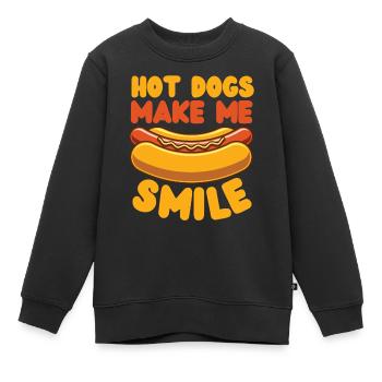 Hot Dog Les hot-dogs adultes me font - Sweat Premium enfant bio - noir - Devant - AI Model Kid Female (0cm)