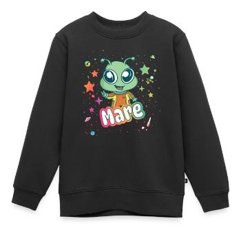 MARE - Schöner Mädchen Name mit süßem Alien - Kinder Premium Organic Sweatshirt - Schwarz - Vorne - AI Model Kid Female (0cm)