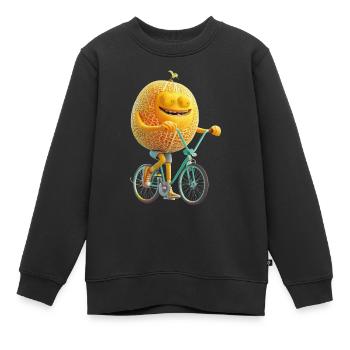 Melone Fahrrad - Kinder Premium Organic Sweatshirt - Schwarz - Vorne - AI Model Kid Female (0cm)