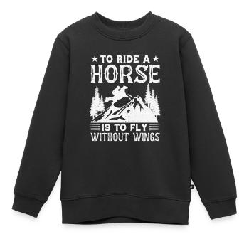 Amoureux des chevaux Équitation équestre - Sweat Premium enfant bio - noir - Devant - AI Model Kid Female (0cm)
