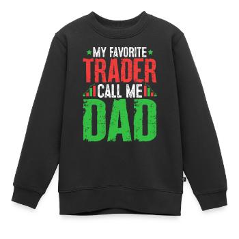 Lustiger Handel Papa Kryptowährung Börse - Kinder Premium Organic Sweatshirt - Schwarz - Vorne - AI Model Kid Female (0cm)