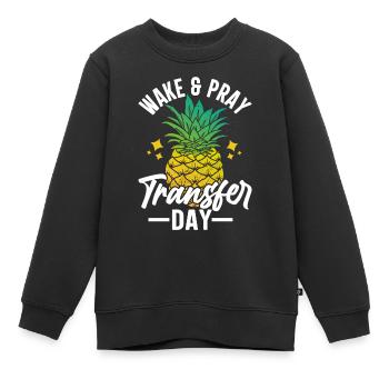 Wake Pray Transfer Day Orange Ribbon IVF Egg - Sweat Premium enfant bio - noir - Devant - AI Model Kid Female (0cm)