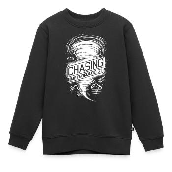 Tornade Twister Chasseur Météorologue - Sweat Premium enfant bio - noir - Devant - AI Model Kid Female (0cm)